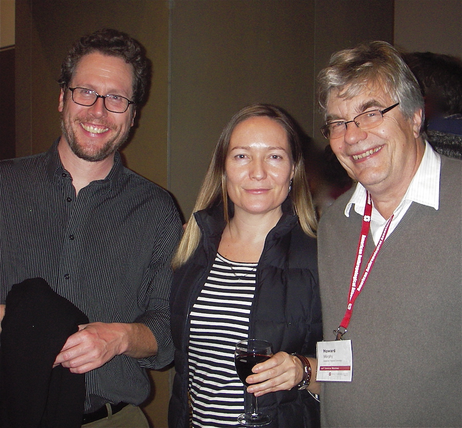 Morgan Perkins, Gwyn Isaac, and Howard Morphy at the McCord Museum reception. Photo by Marge Bruchac.